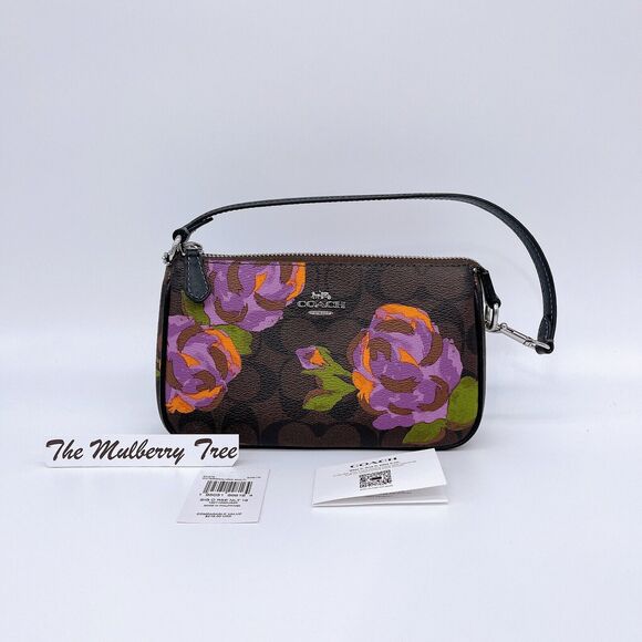 Coach CL676 Nolita 19 In Signature Canvas With Rose Iris Print NWT Org $218 - Picture 1 of 11